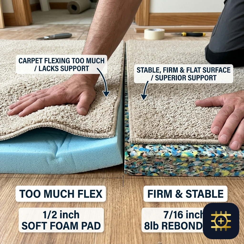 1/2 inch vs 7/16 inch carpet padding comparison