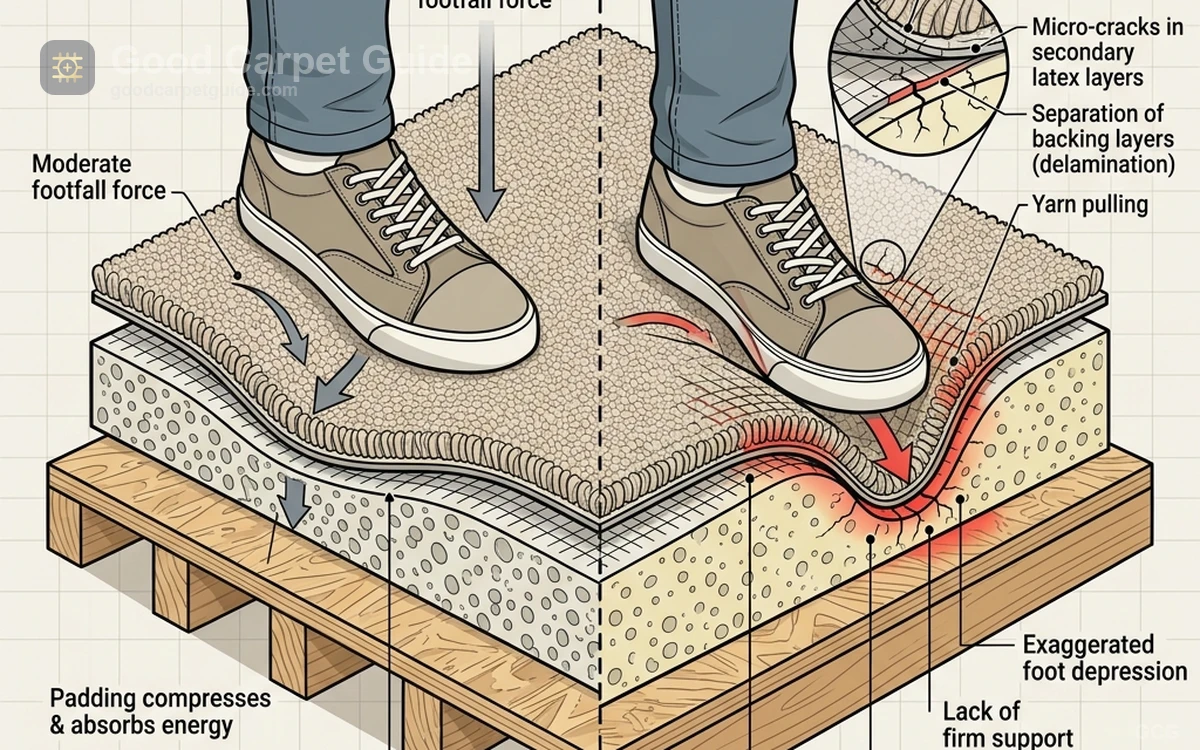 Cross-sectional carpet delamination